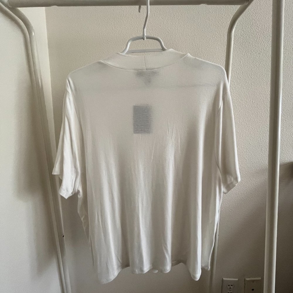 Forever 21 Plus Mock Neck Knit Crop Top — Ivory 2XL - Picture 3 of 7